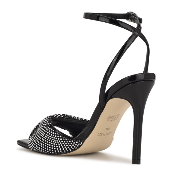 Nine West Twinkle High Heel Drag Dancer Burlesque | Black Silver | Women Size 10 - Picture 3 of 5